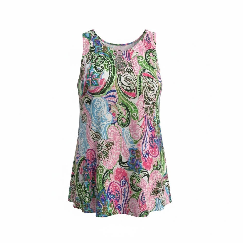 Ivy Road Paisley Print Midi Dress Women's XL